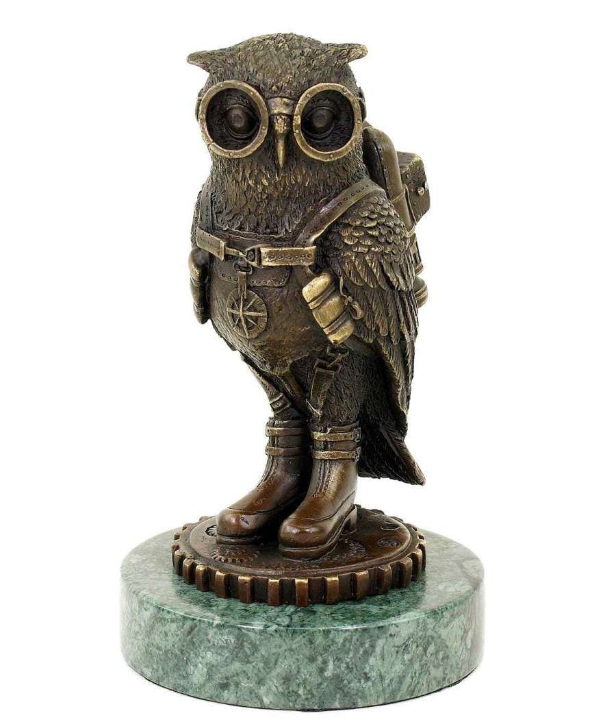 Martin Klein Steampunk Owl / Eagle Owl / Bird - Animal Figurine - Signed M. Klein Contemporary Art