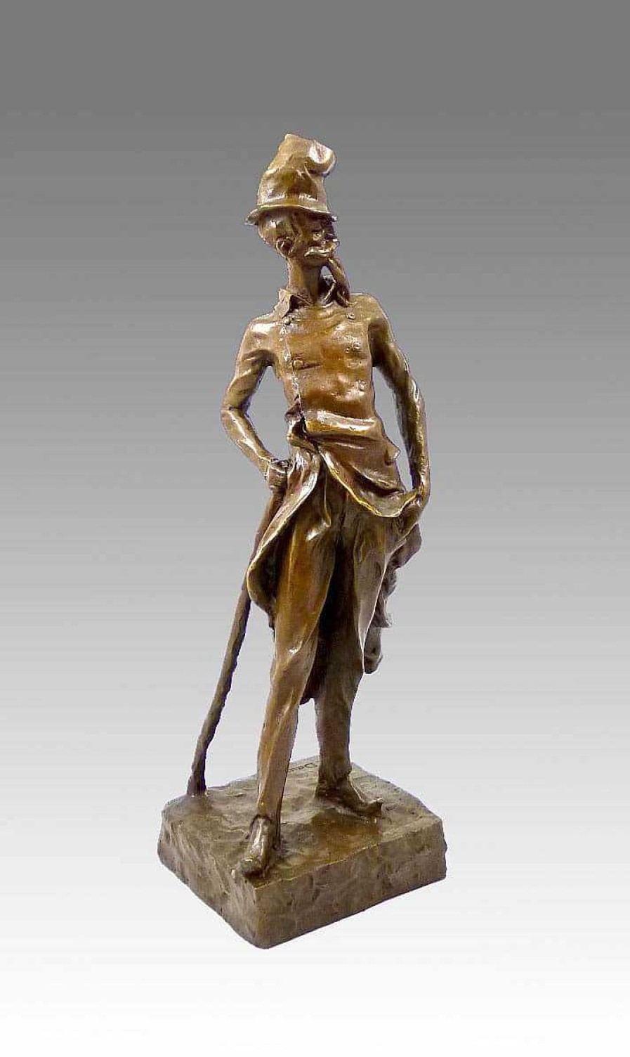 Honoré Daumier Bronze Figure - Ratapoil - From 1891 By Honore Daumier Art Nouveau Statues