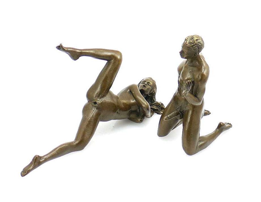 Kunst & Ambiente Erotic Bronze - Lustful Lovers Having Sex - Signed Erotic Nudes - Vienna Bronze