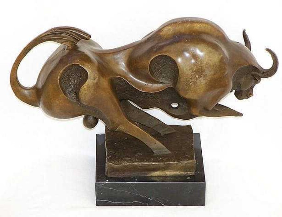 Miguel Fernando Lopez (Milo) Animal Bronze - Big Bull On Marble Base - Modern Art Milo Signed Animal Sculptures