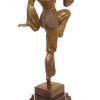 Demétre Haralamb Chiparus Art Deco Bronze - Harlekin Dancer On Marble - D.H. Chiparus Art Deco Figurines