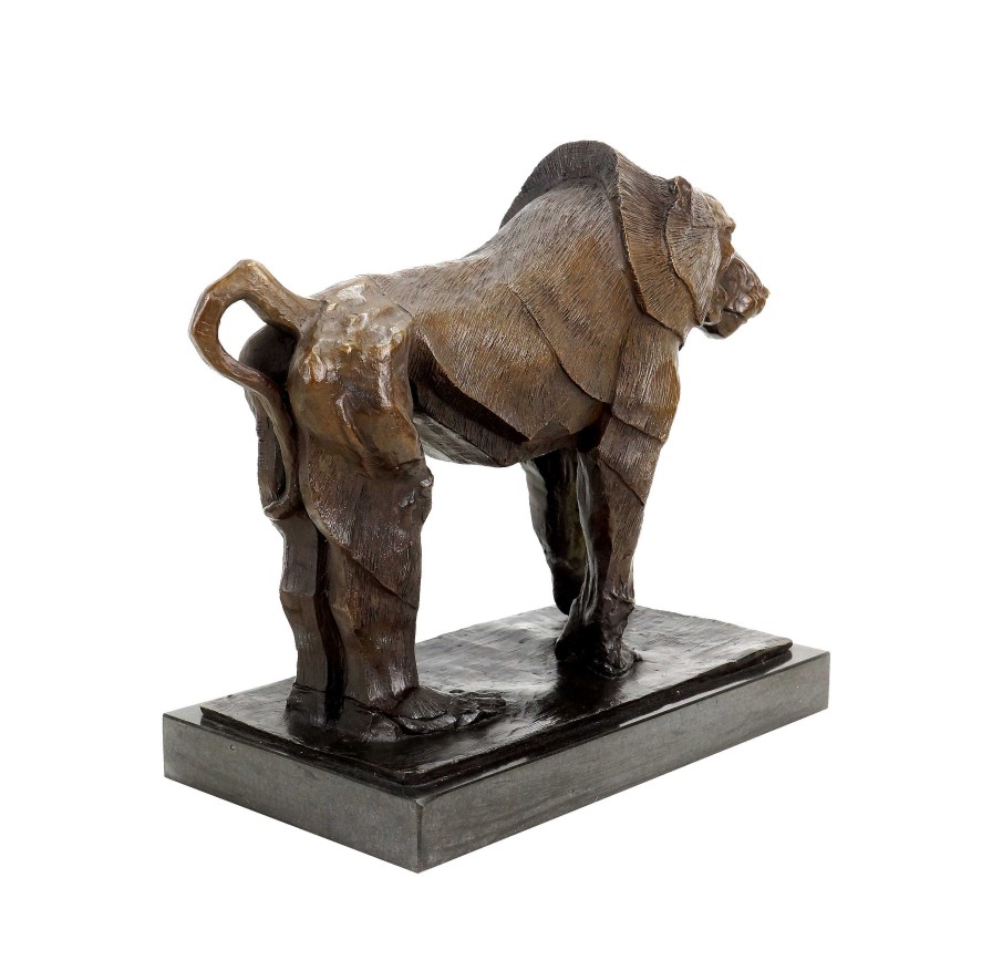 Rembrandt Bugatti Limited Bronze Sculpture - Sacred Baboon - Signed Bugatti - Bronze Ape Animal Sculptures