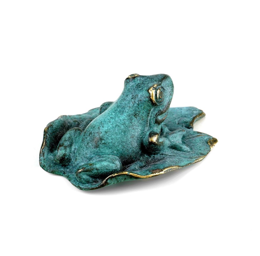 Miguel Fernando Lopez (Milo) Vienna Bronze - Bronze Frog Figurine - Green Patina - Frog Statue - Frog Figurine For Sale Animal Sculptures