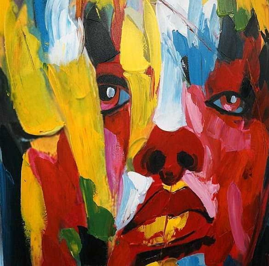 Kunst & Ambiente Le Visage De Femme I - Abstract Acrylic Painting On Canvas - Martin Klein Acrylic Painting