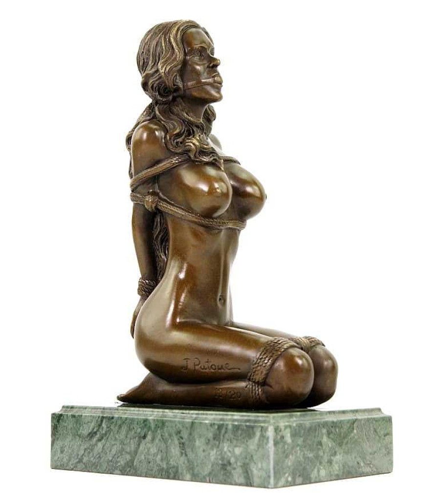 Kunst & Ambiente Bondage Statue - Erotic Girl Dakota - Bronze Nude - J. Patoue Erotic Nudes - Vienna Bronze