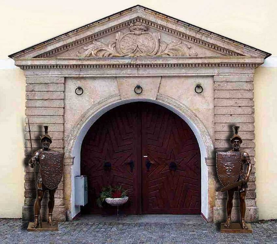 Bertel Thorvaldsen Gatekeepers - Roman Warriors - Signed Bertel Thorvaldsen Garden Statues