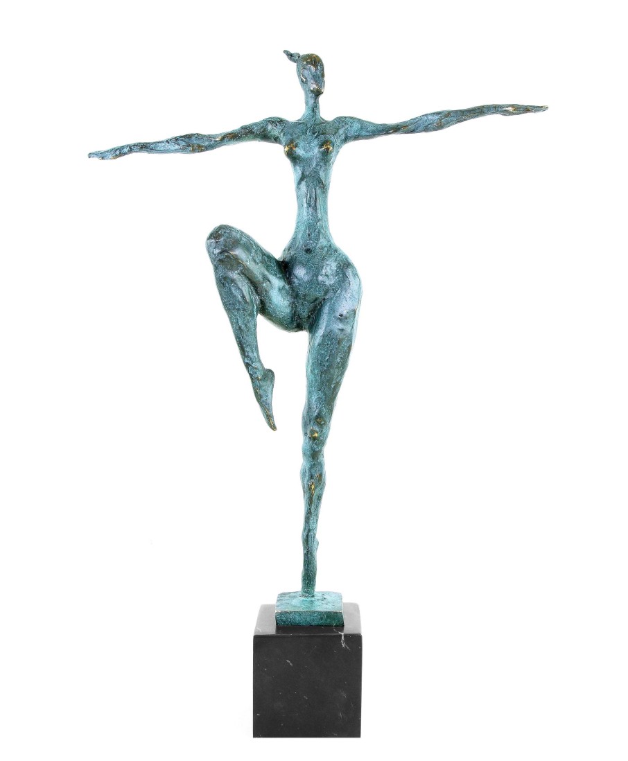 Miguel Fernando Lopez (Milo) Modern Art Nude Bronze On Marbelbase - Abstract Statue Signed Milo Contemporary Art