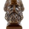 Kunst & Ambiente Bronze Head - Karl Marx Bust - Signed - Statue Military Statues