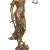 Kunst & Ambiente Large Lady Justice Bronze Sculpture On Marblebase - Part Of Roman Mythology Greek Statues