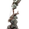 Miguel Fernando Lopez (Milo) Limited Art Nouveau Bronze Statue - Elf Riding On Flying Fish By Milo Art Nouveau Statues