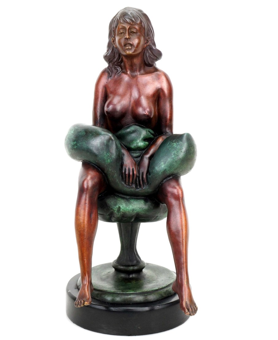 Kunst & Ambiente Erotic Girl Betty - Signed J. Patoue - Erotic Bronze Sculpture Erotic Nudes - Vienna Bronze