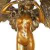 Adolph Alexander Weinman Large Erotic Angel Woman On Marble Base Signed A.A. Weinman Greek Statues