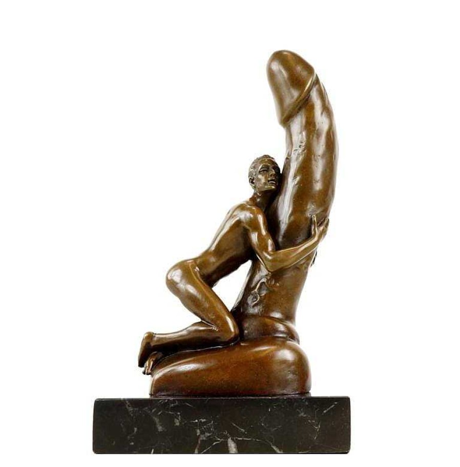 Kunst & Ambiente Man On Giant Phallus - Erotic Nude - Signed M. Nick - Gay Bronze Erotic Nudes - Vienna Bronze