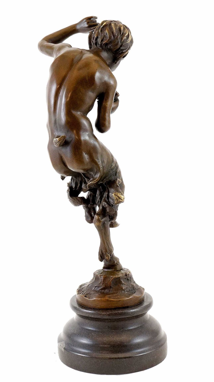 Kunst & Ambiente Bronze Figure - Dancing Satyr With Panpipe - Jules J. Labatut Greek Statues