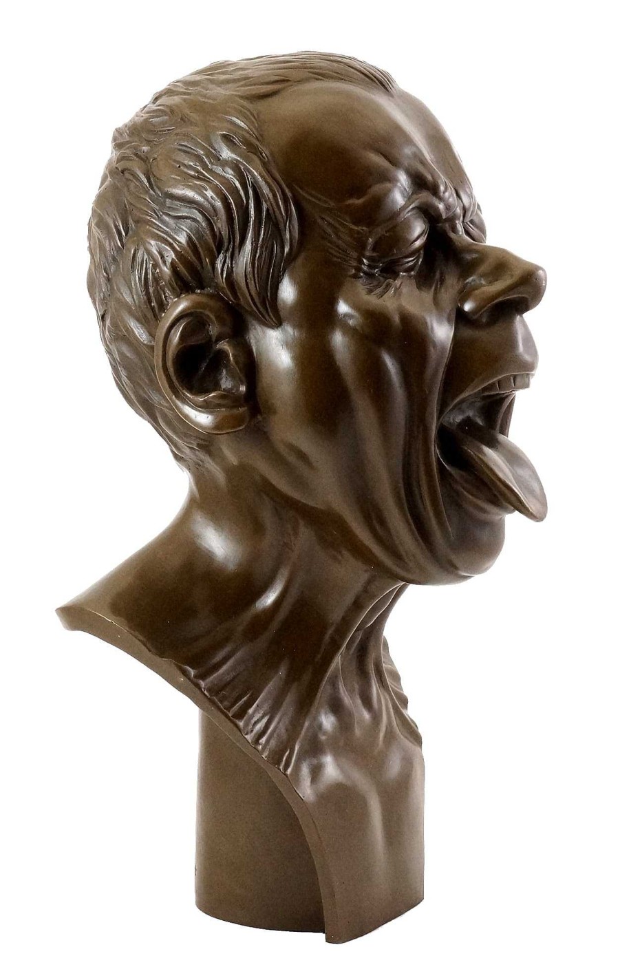 Franz Xaver Messerschmidt Bronze Head With A Stretched Out Tongue - F. X. Messerschmidt Contemporary Art