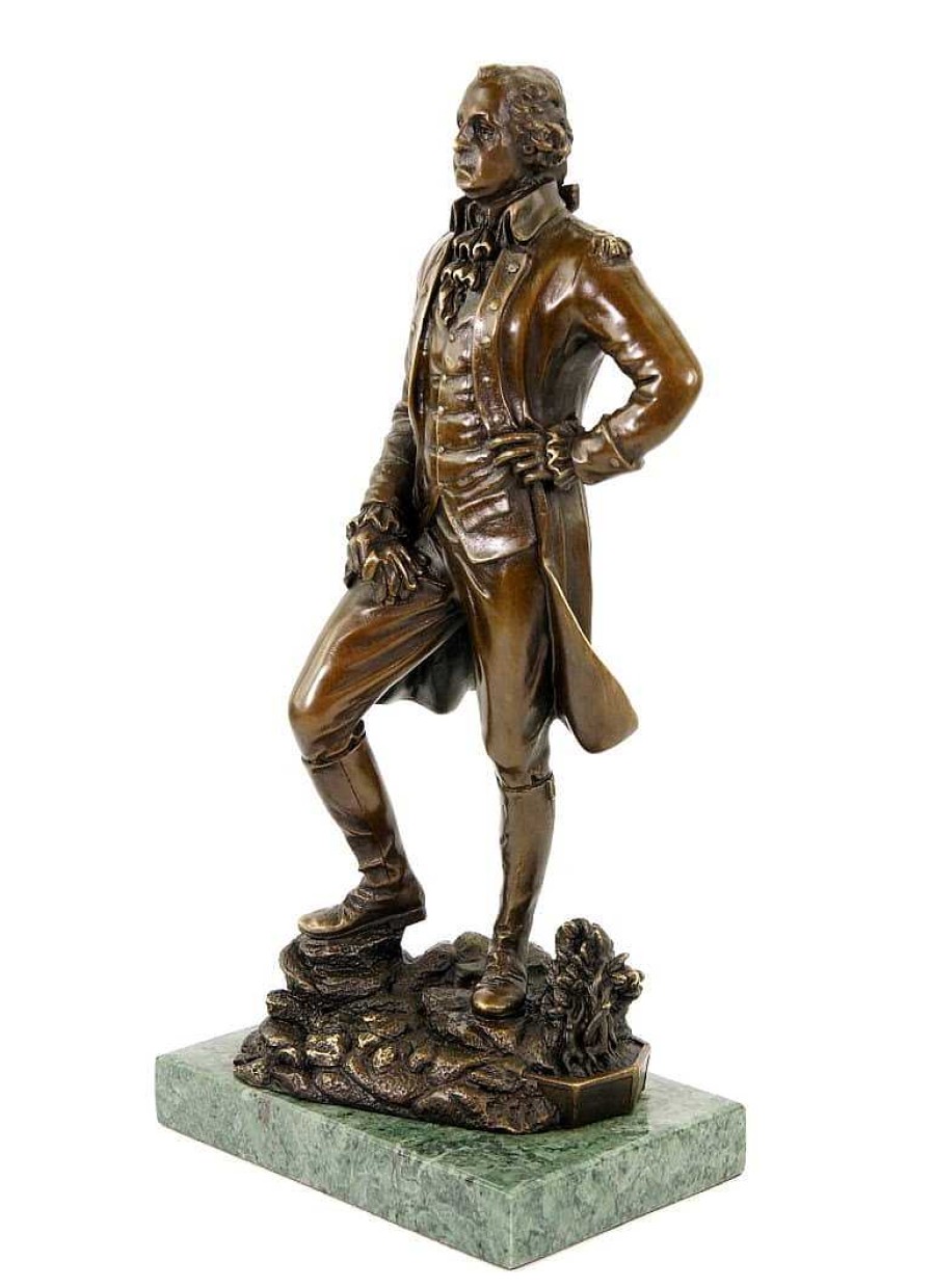 Miguel Fernando Lopez (Milo) George Washington Statue - Bronze Figurine - Signed Milo Military Statues