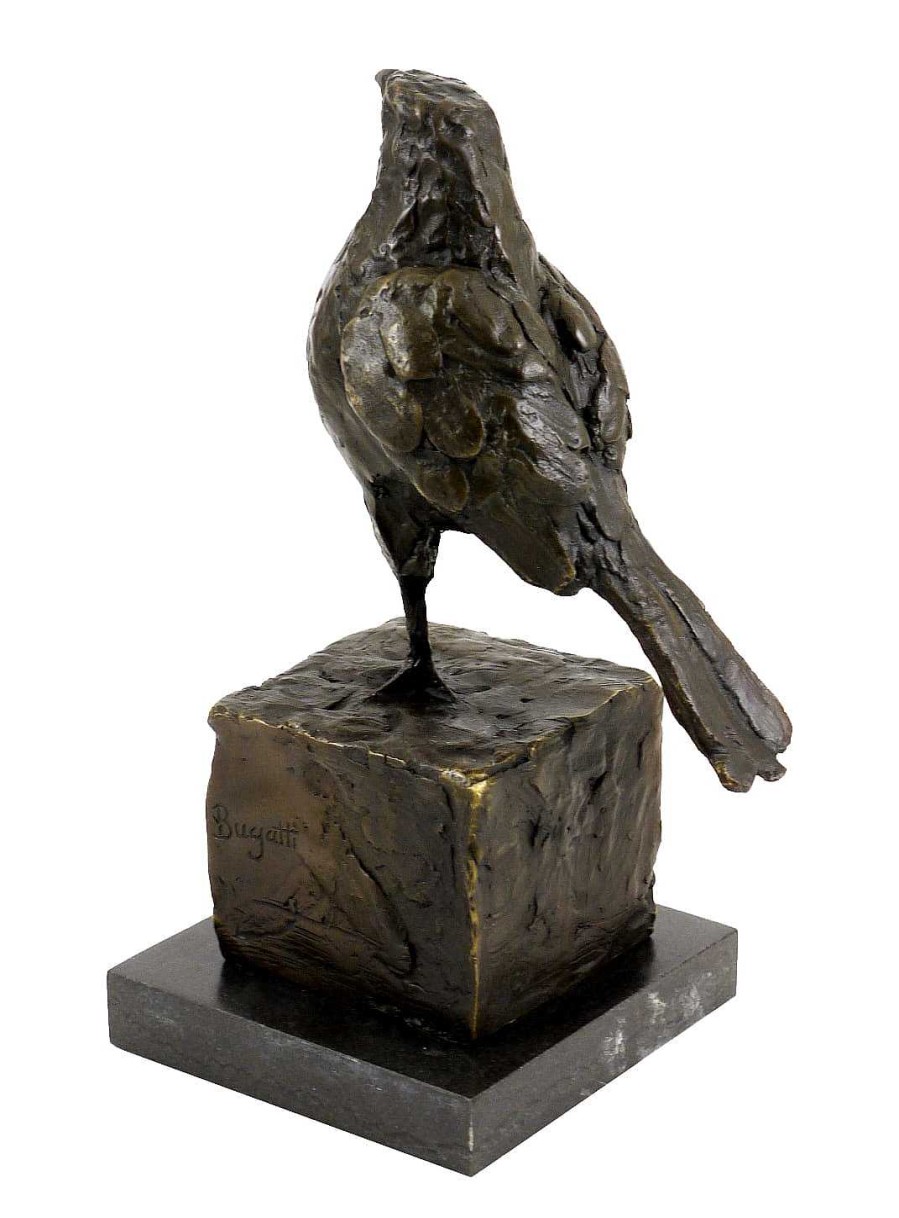 Rembrandt Bugatti Bronze Sculpture On Marble - Proud Bird - Rembrandt Bugatti Animal Sculptures