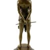 Kunst & Ambiente Erotic Bronze Figure - Girl With Riding Corp - Sign. Bruno Zach Art Deco Figurines