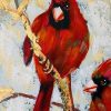 Martin Klein The Bird Wedding - Oil Painting On Canvas - Martin Klein Acrylic Painting