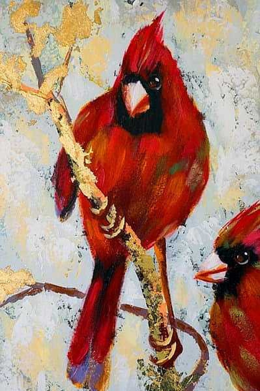 Martin Klein The Bird Wedding - Oil Painting On Canvas - Martin Klein Acrylic Painting