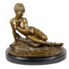 Kunst & Ambiente Art Nouveau Bronze - Young Girl Bathing - Signed Leon Bertaux Art Nouveau Statues