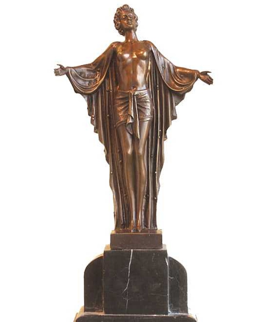 Demétre Haralamb Chiparus Art Deco Bronze Nude Dancer From Chiparus On Marblebase Art Deco Figurines