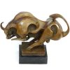 Miguel Fernando Lopez (Milo) Animal Bronze - Big Bull On Marble Base - Modern Art Milo Signed Contemporary Art