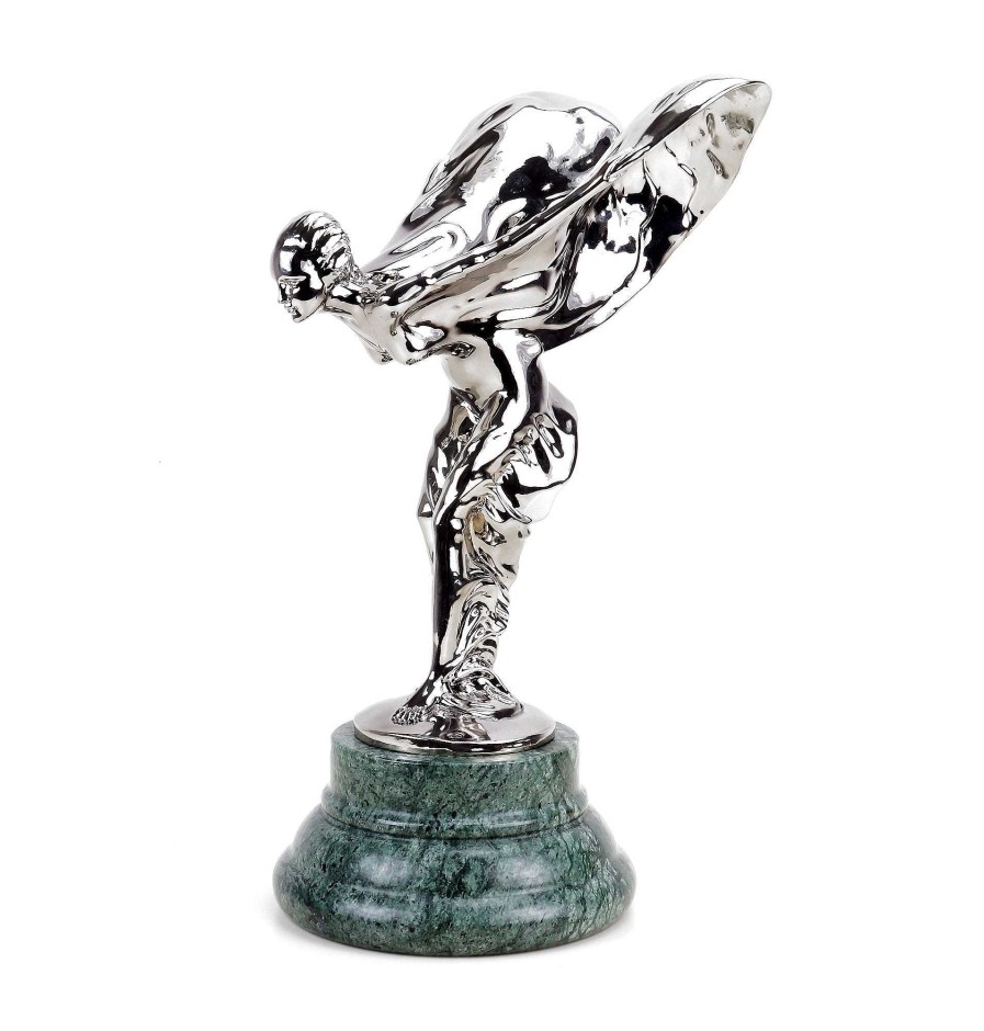 Kunst & Ambiente Rolls Royce Radiator Mascot Emily - Spirit Of Ecstasy - Chromed Bronze - Rolls Royce Statue - Car Mascot For Sale Contemporary Art