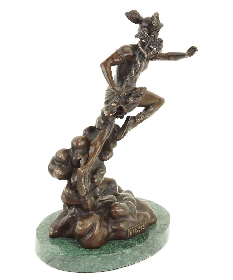 Kunst & Ambiente Hermes - God Statue - Signed Giambologna - Mythological Sculpture Greek Statues