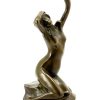 Kunst & Ambiente Art Nouveau Nude Bronze - Nude Woman On The Rock- Sig. Moren Art Nouveau Statues