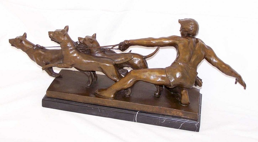 Alex Kelety Art Deco Bronze Statue - The Release - Signed Alex Kelety Art Deco Figurines