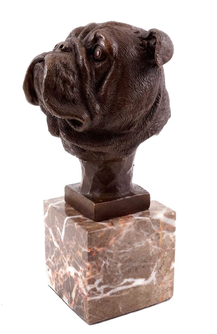 Kunst & Ambiente Head Of A French Bulldog - Animal Sculpture - Real Bronze Animal Sculptures